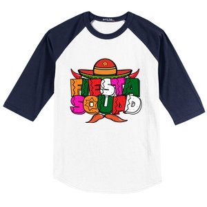 Cinco De Mayo Fiesta Squad Graphic Baseball Sleeve Shirt