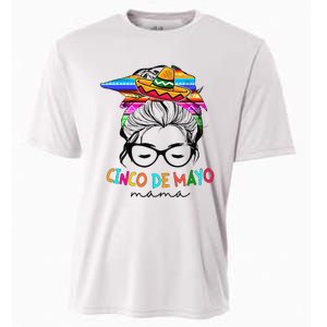 Cinco De Mayo Mama Messy Bun Mexican Mothers Day Mom Cooling Performance Crew T-Shirt