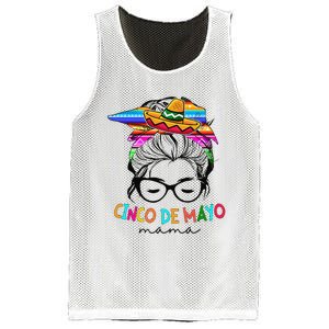 Cinco De Mayo Mama Messy Bun Mexican Mothers Day Mom Mesh Reversible Basketball Jersey Tank