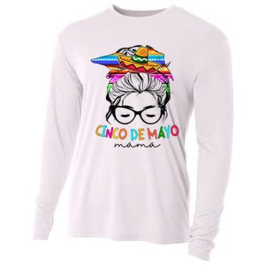 Cinco De Mayo Mama Messy Bun Mexican Mothers Day Mom Cooling Performance Long Sleeve Crew