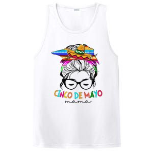 Cinco De Mayo Mama Messy Bun Mexican Mothers Day Mom PosiCharge Competitor Tank