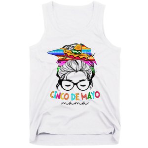 Cinco De Mayo Mama Messy Bun Mexican Mothers Day Mom Tank Top