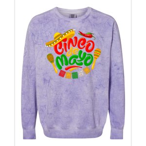 Cinco De Mayo Fiesta Celebration Colorblast Crewneck Sweatshirt