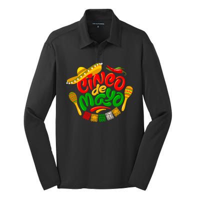 Cinco De Mayo Fiesta Celebration Silk Touch Performance Long Sleeve Polo