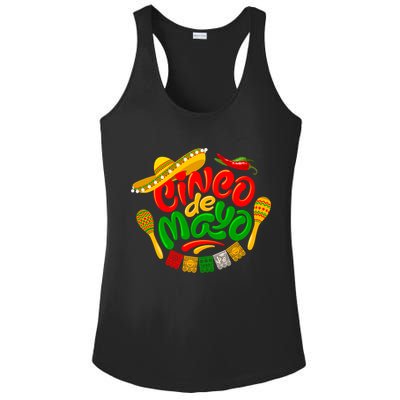 Cinco De Mayo Fiesta Celebration Ladies PosiCharge Competitor Racerback Tank