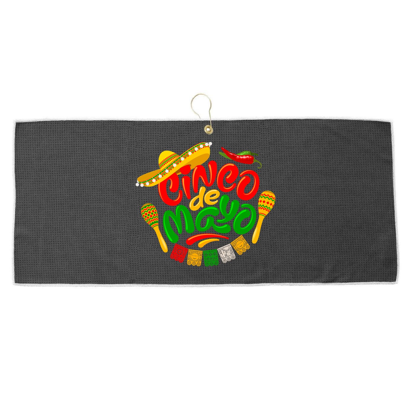 Cinco De Mayo Fiesta Celebration Large Microfiber Waffle Golf Towel
