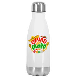 Cinco De Mayo Fiesta Celebration Stainless Steel Insulated Water Bottle