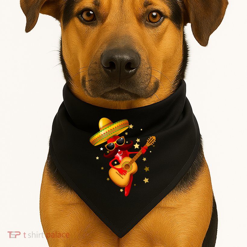 Cinco De Mayo Spicy Chili Pepper Fiesta USA-Made Doggie Bandana