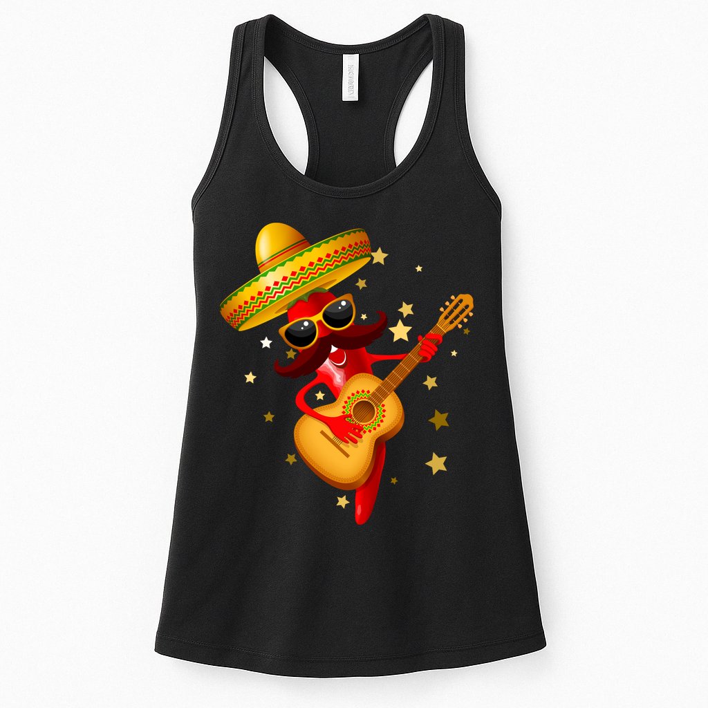 Cinco De Mayo Spicy Chili Pepper Fiesta Womens Tank Top