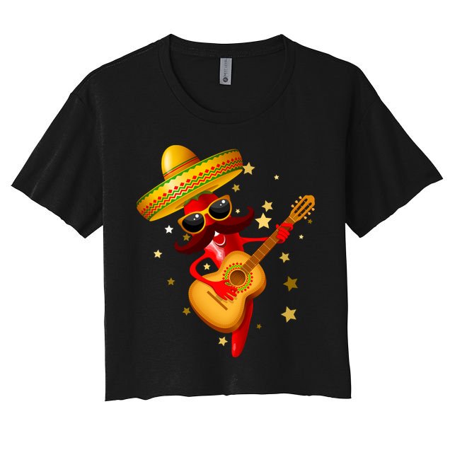 Cinco De Mayo Spicy Chili Pepper Fiesta Crop Top