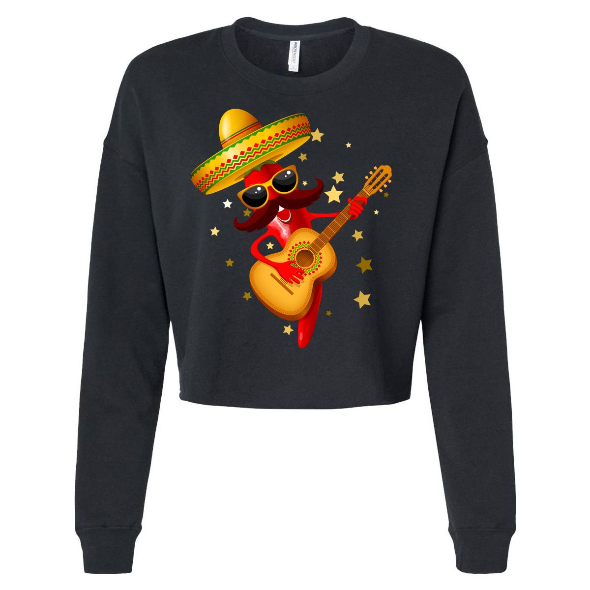 Cinco De Mayo Spicy Chili Pepper Fiesta Cropped Pullover Crew