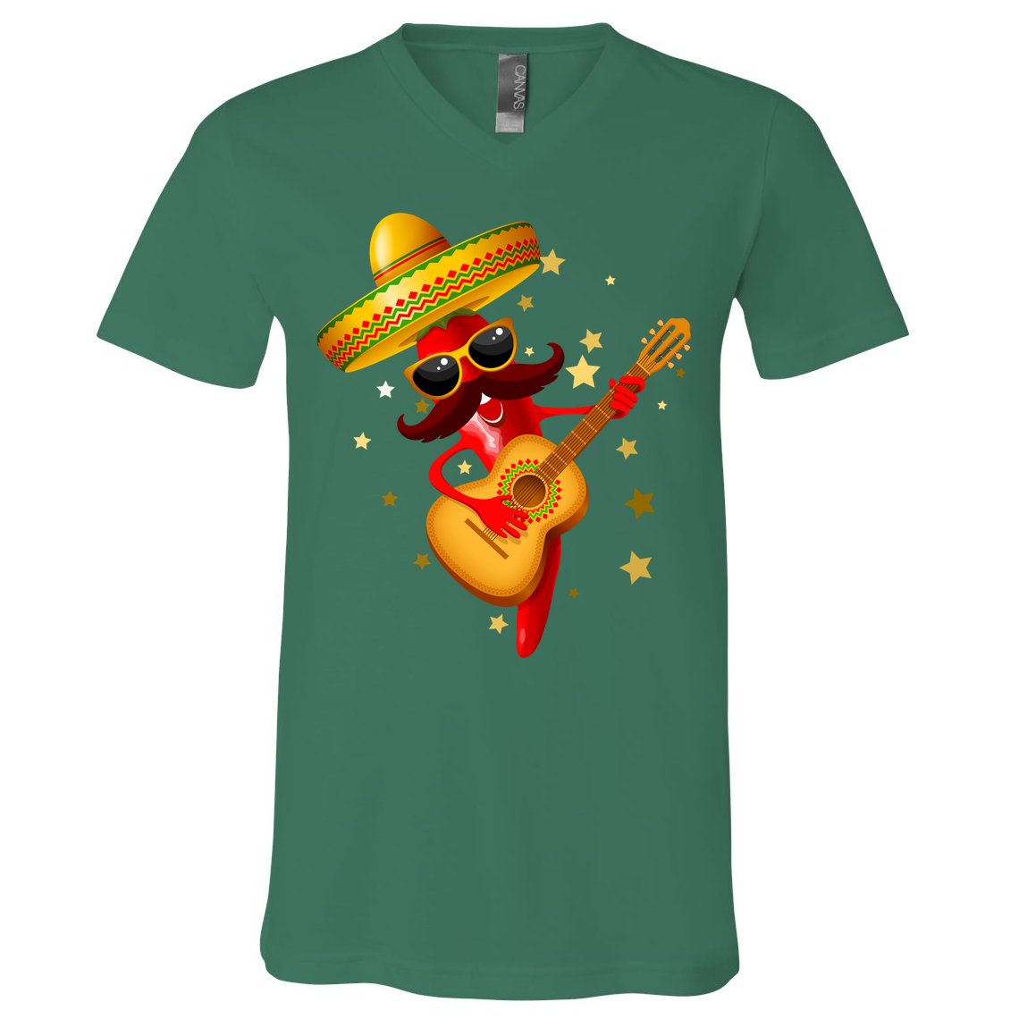 Cinco De Mayo Spicy Chili Pepper Fiesta V-Neck T-Shirt