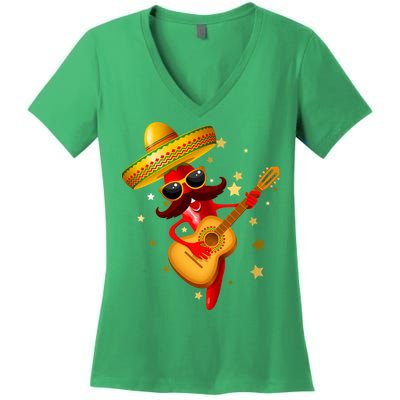 Cinco De Mayo Spicy Chili Pepper Fiesta Women's V-Neck T-Shirt