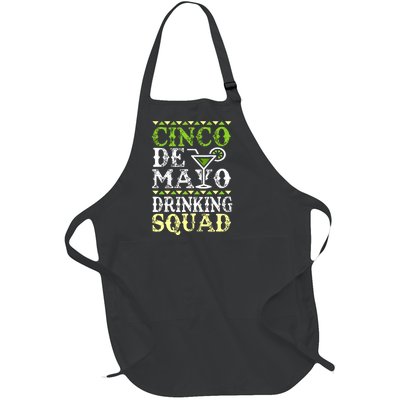 Cinco De Mayo Drinking Squad Full-Length Apron With Pockets