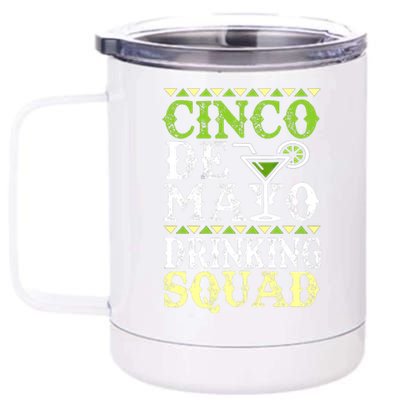 Cinco De Mayo Drinking Squad 12 oz Stainless Steel Tumbler Cup