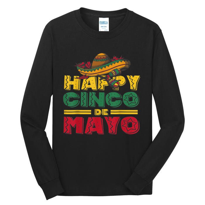 Cinco De Mayo Mexican Fiesta 5 De Mayo Fiesta Squad Mexican Tall Long Sleeve T-Shirt