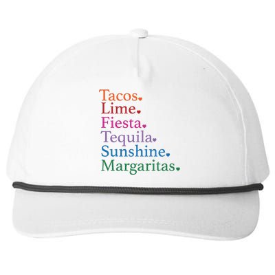 Cinco De Mayo Party Mexican Fiesta Tacos And Tequila Snapback Five-Panel Rope Hat