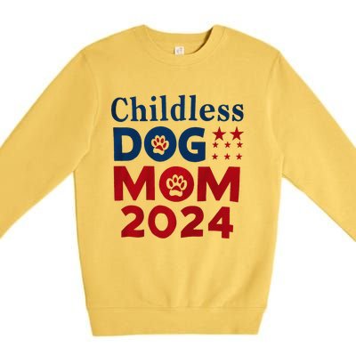 Childless Dog Mom Dog Lady Voting Patriotic Dog Paw Print Premium Crewneck Sweatshirt