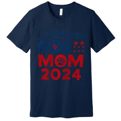 Childless Dog Mom Dog Lady Voting Patriotic Dog Paw Print Premium T-Shirt