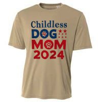 Childless Dog Mom Dog Lady Voting Patriotic Dog Paw Print Cooling Performance Crew T-Shirt