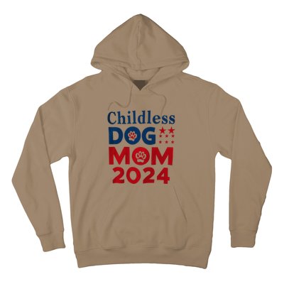 Childless Dog Mom Dog Lady Voting Patriotic Dog Paw Print Hoodie