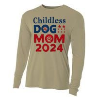 Childless Dog Mom Dog Lady Voting Patriotic Dog Paw Print Cooling Performance Long Sleeve Crew