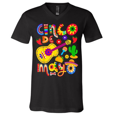 Cinco De Mayo Shirt Mexican Fiesta 5 De Mayo V-Neck T-Shirt