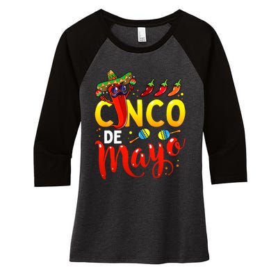 Cinco De Mayo Mexican Fiesta 5 De Mayo Women's Tri-Blend 3/4-Sleeve Raglan Shirt