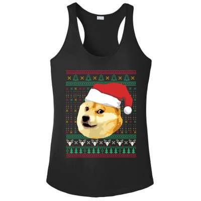 Christmas Doge Meme Shiba Inu Santa Funny Ugly Sweater Xmas Great Gift Ladies PosiCharge Competitor Racerback Tank