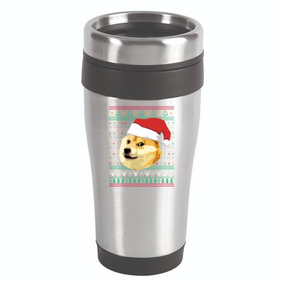 Christmas Doge Meme Shiba Inu Santa Funny Ugly Sweater Xmas Great Gift 16oz Travel Tumbler