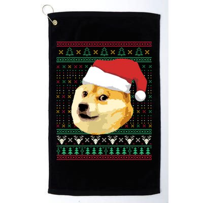 Christmas Doge Meme Shiba Inu Santa Funny Ugly Sweater Xmas Great Gift Golf Towel