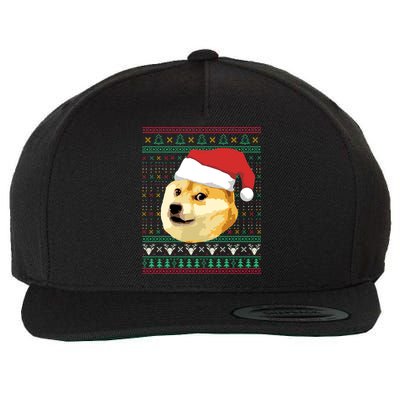 Christmas Doge Meme Shiba Inu Santa Funny Ugly Sweater Xmas Great Gift Wool Snapback Cap