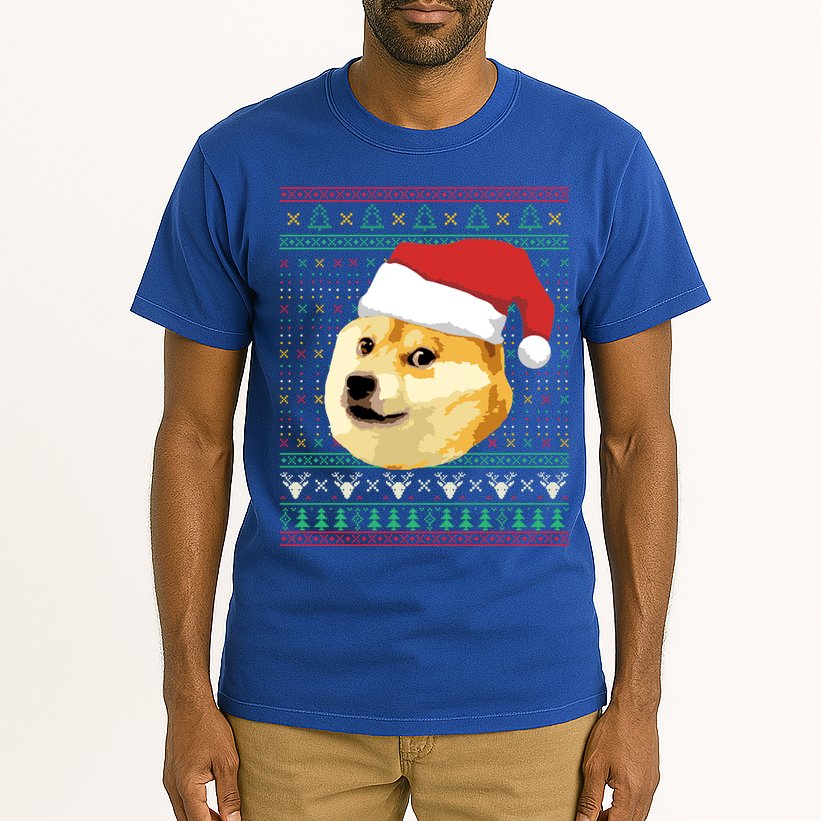 Christmas Doge Meme Shiba Inu Santa Funny Ugly Sweater Xmas Great Gift Tall T-Shirt