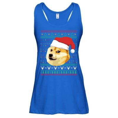 Christmas Doge Meme Shiba Inu Santa Funny Ugly Sweater Xmas Great Gift Ladies Essential Flowy Tank