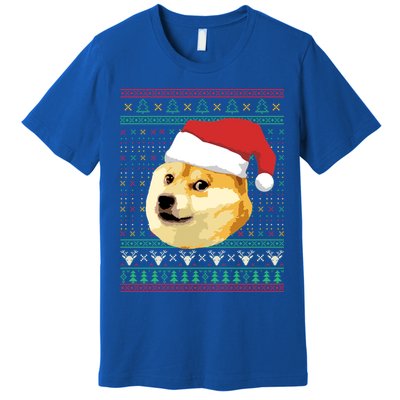 Christmas Doge Meme Shiba Inu Santa Funny Ugly Sweater Xmas Great Gift Premium T-Shirt