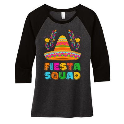 Cinco De Mayo Fiesta Squad Family Matching Women's Tri-Blend 3/4-Sleeve Raglan Shirt