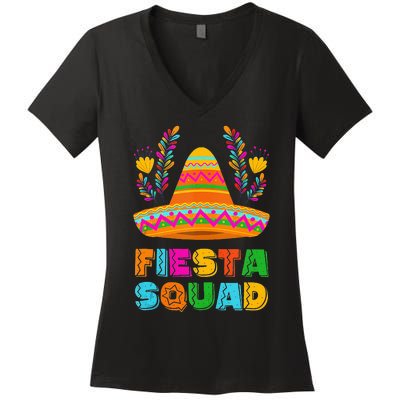 Cinco De Mayo Fiesta Squad Family Matching Women's V-Neck T-Shirt