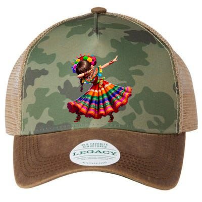 Cinco De Mayo Funny Mexican Dabbing Woman Cinco De Mayo Legacy Tie Dye Trucker Hat