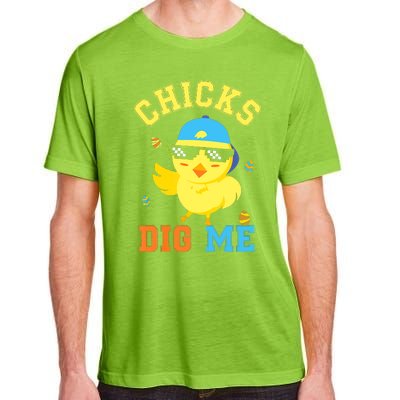 Chicks Dig Me Happy Easter Egg Hunt Funny Adult ChromaSoft Performance T-Shirt