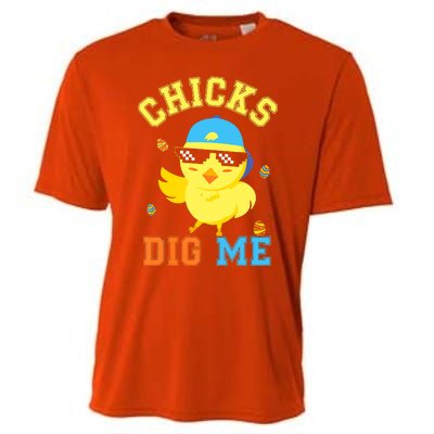 Chicks Dig Me Happy Easter Egg Hunt Funny Cooling Performance Crew T-Shirt