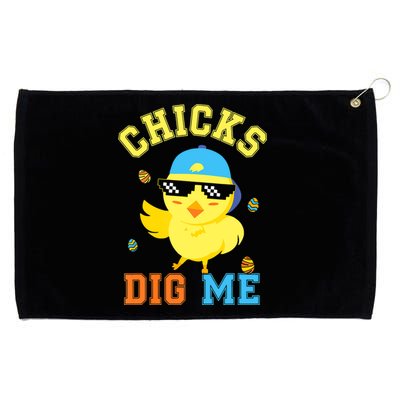 Chicks Dig Me Happy Easter Egg Hunt Funny Grommeted Golf Towel