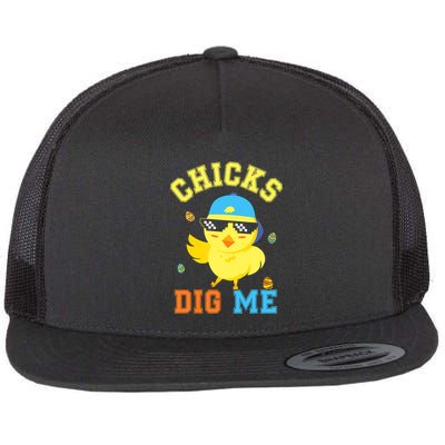 Chicks Dig Me Happy Easter Egg Hunt Funny Flatbill Hat