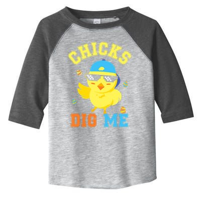 Chicks Dig Me Happy Easter Egg Hunt Funny Toddler Fine Jersey T-Shirt