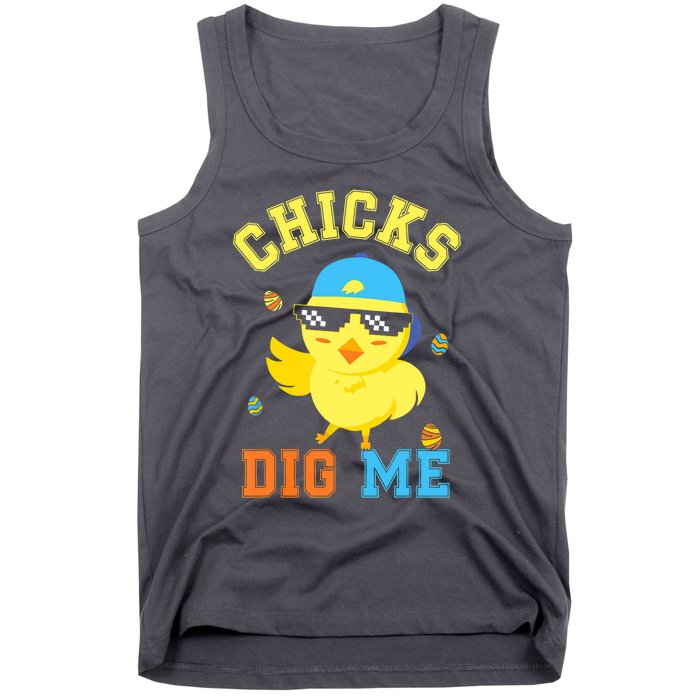 Chicks Dig Me Happy Easter Egg Hunt Funny Tank Top