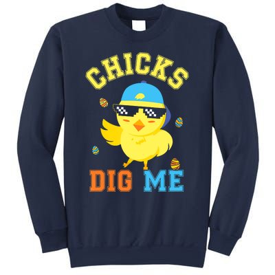 Chicks Dig Me Happy Easter Egg Hunt Funny Sweatshirt