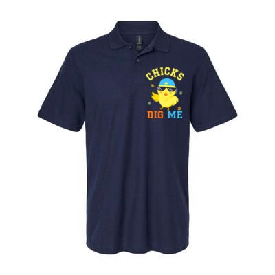 Chicks Dig Me Happy Easter Egg Hunt Funny Softstyle Adult Sport Polo