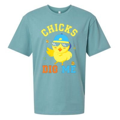 Chicks Dig Me Happy Easter Egg Hunt Funny Sueded Cloud Jersey T-Shirt