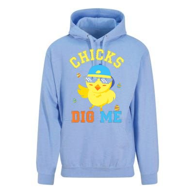 Chicks Dig Me Happy Easter Egg Hunt Funny Unisex Surf Hoodie