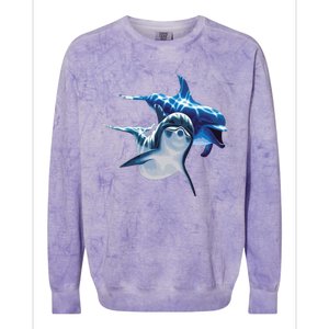 Cute Dolphins Making Splashing Colorblast Crewneck Sweatshirt