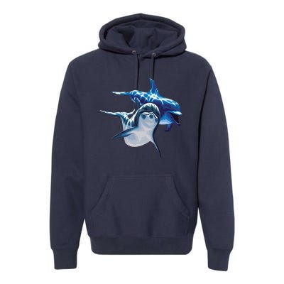 Cute Dolphins Making Splashing Premium Hoodie